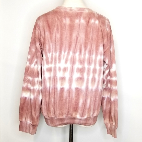 DISNEY Mickey and Friends Tie Dye Women's Peach Blush Crew Neck Sweater, Small - Picture 3 of 9